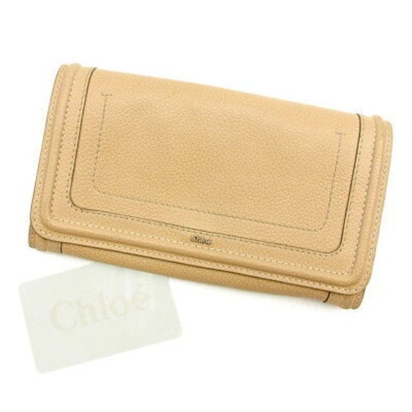 Chloe Paraty long Wallet zipper beige leather - Picture 1 of 6
